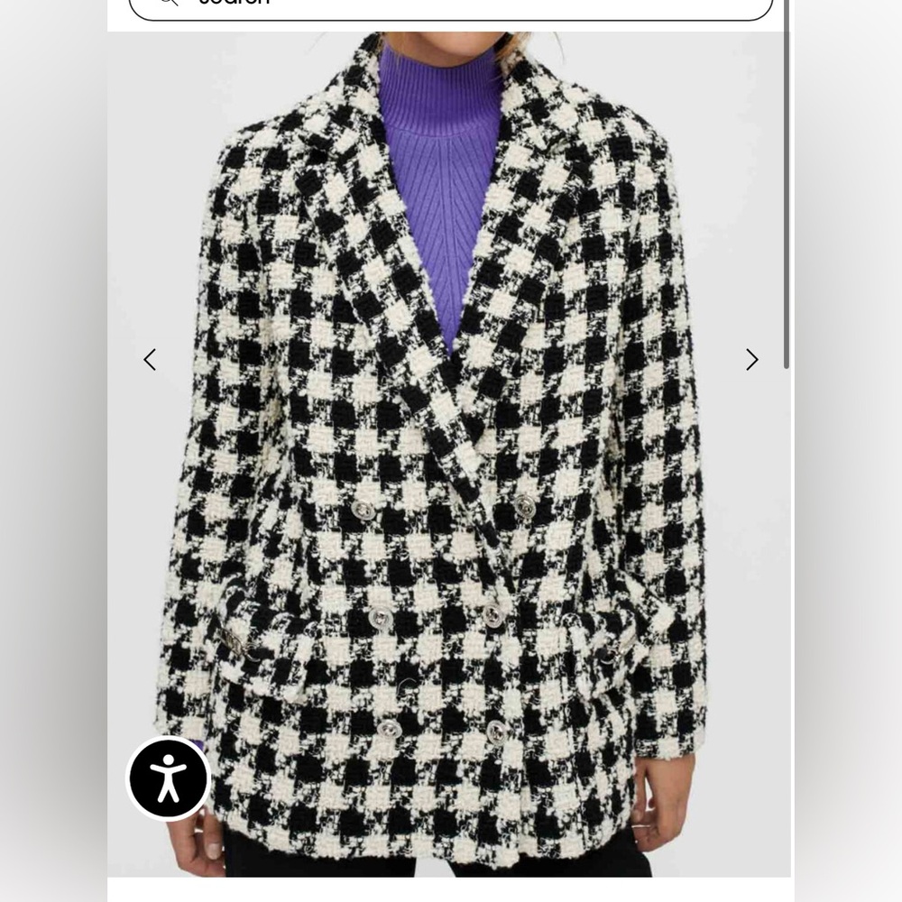 Maje wool-blend houndstooth blazer coat